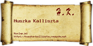 Huszka Kalliszta névjegykártya